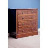 Edwardian mahogany chest, two short and three long drawers, W115cm, H105cm,