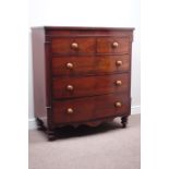 Victorian mahogany chest, two short and three long drawers, W112cm, H122cm,