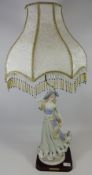 Figural table lamp with beaded glass shade Condition Report <a href='//www.