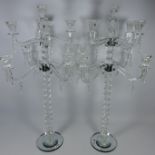 Pair of large cut glass candelabra, H78cm Condition Report <a href='//www.