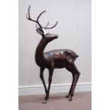 Bronzed aluminium standing stag, W66cm, H108cm Condition Report <a href='//www.