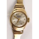 Ladies Doric 9ct gold wristwatch and bracelet hallmarked approx 13gm Condition Report