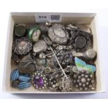Victorian hallmarked silver and other later brooches,