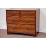 19th century mahogany chest fitted with two short and two long drawers, W100cm, H82cm,