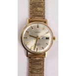 Gentleman's Excalibur gold 21 jewels automatic incabloc wristwatch on hallmarked 9ct gold bracelet