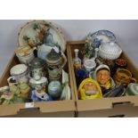 Tankards and decorative ceramics in two boxes Condition Report <a href='//www.