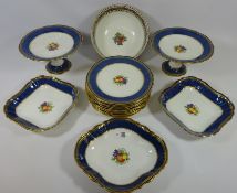 Mid 20th Century Aynsley dessert service, twelve dessert plates,