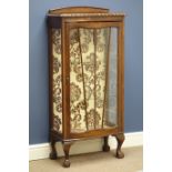 Early 20th century oak display cabinet, single glazed door, W56cm, H119cm,