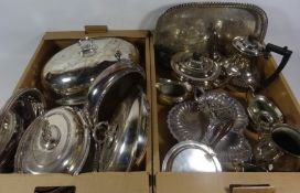 Four piece silver plated tea and coffee set, large serving dome,