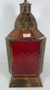 Ornate Indian coloured glass lantern Condition Report <a href='//www.