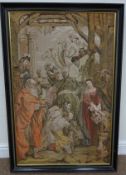 Tapestry study of the Nativity, H102cm Condition Report <a href='//www.