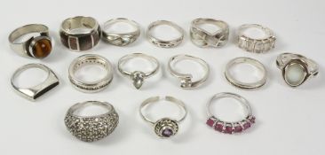 Collection of stone set rings stamped 925 Condition Report <a href='//www.