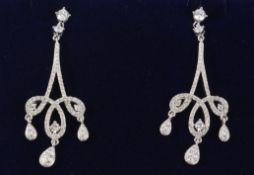 Pair of pendant dress ear-rings stamped 925 Condition Report <a href='//www.