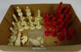 19th Century ivory chess set, height of King 10.