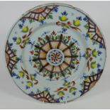 18th Century Dutch Delft polychrome plate, dia.