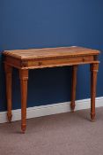 Carved hardwood console table with single drawer, W91cm, H77cm,