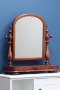 Victorian mahogany serpentine dressing table mirror, arched top mirror,