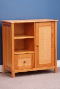 Polished pine cupboard with single drawer, W85cm, H89cm,