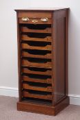 Mid 20th century 'EZY Series' oak tambour roll filing cabinet,