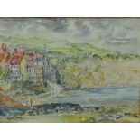 Robin Hood's Bay, watercolour signed and dated J E Wilkinson 1980,