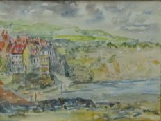 Robin Hood's Bay, watercolour signed and dated J E Wilkinson 1980,