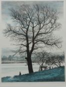 'Greasbrough Dusk', limited edition etching no.