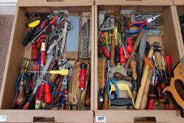 Quantity of various tools including - screwdrivers, saws, plyers, hammers etc...