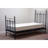 Victorian brass and iron single bedstead with mattress Condition Report <a