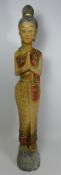 Carved wooden statue with praying hands, H76.