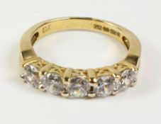 Five stone 9ct gold dress ring hallmarked Condition Report <a href='//www.