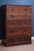 Georgian mahogany chest fitted with five graduating drawers, W105cm, H151cm,