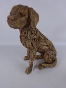 Wood effect model of a dog H41cm Condition Report <a href='//www.davidduggleby.