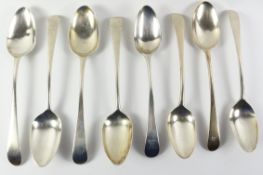 Set of four Georgian silver dessert spoons by Peter and Ann Bateman London 1792 and two other