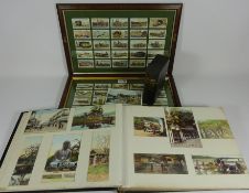 Early 20th Century lacquered Japanese photo album with related postcards,