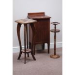 Early 20th century mahogany bedside cupboard, fret work back bedroom chair,