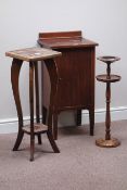 Early 20th century mahogany bedside cupboard, fret work back bedroom chair,