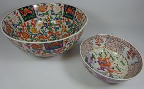 Large Chinese bowl and a Chinese bowl decorated with hunting scene Condition Report