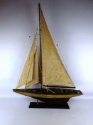 Model of a racing yacht, H100cm Condition Report <a href='//www.davidduggleby.