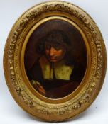 Portrait of the Artist, 19th century oval oil on copper/tin plate,