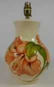 Moorcroft Hibiscus pattern table lamp H.