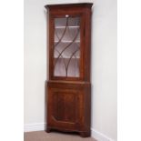 Early 19th century mahogany floor standing corner cabinet, W81cm,