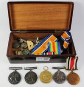 Group of three WWI medals awarded to 176645 GNR. B. B. Heaton R. A.