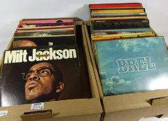 Collection of jazz, classical and other vinyl records including Milt Jackson,