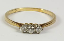 Three stone diamond ring stamped 18ctplat Condition Report <a href='//www.