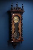 Large 19th century walnut cased Vienna wall clock,