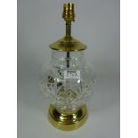 Cut glass and brass table lamp Condition Report <a href='//www.davidduggleby.