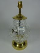 Cut glass and brass table lamp Condition Report <a href='//www.davidduggleby.