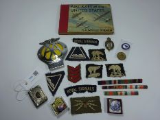 Military badges, bars, enamel badges, vesta case,