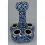 18th/ 19th Century Chinese blue and white mallet shaped tulip vase with four figure character mark