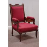 Edwardian walnut framed upholstered armchair Condition Report <a href='//www.